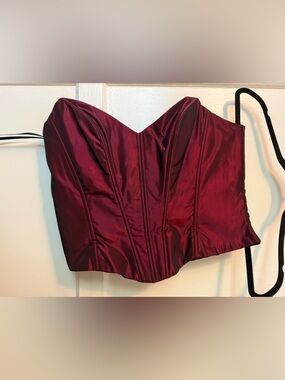Scott McClintock burgundy red vampire bustier top